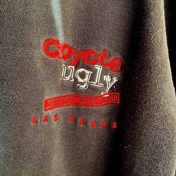 Coyote Ugly black zip front hoodie long sleeves extra large 100% cotton - Picture 3 of 9